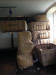 Rohe Baumwolle, die aus Übersee zur New Lanark Spinnerei geliefert wurde.