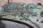 Kupfernes Übersichtsmodell der alten Innenstadt von Glasgow
