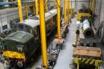 National Railway Museum (NRM): Maintenance area where trains and locomotives are repaired.