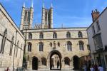 The Exchequer Gate is the entrance to the Lincoln Cathedral square