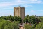 Ein verzierter Wasserturm nördlich des Lincoln Castle
