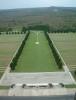 View from the tower of the Douaumont Ossuary over the National Cemetery with the graves of 15.000 French soldiers