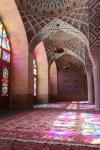 Colorful windows in the praying room of Nasir al-Molk Mosque