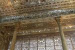 Inside the Building of the Windcatchers in the Golestan Palace: The walls and the ceiling are covered with small mirrors.