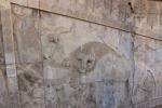 Reliefdetail an der östlichen Treppe zum großen Apadana Palast: Der ewige Kampf zwischen dem Bullen (steht für den Mond) und dem Löwen (steht für die Sonne) als Symbol für den Frühling.