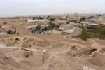 View from castle over the mud-brick desert city of Meybod