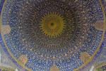 Colorful ornamentation in the central cupola of the Masjed-e Shah (Shah Mosque) of Isfahan