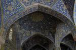 Colorful ornamentation in the Masjed-e Shah (Shah Mosque) of Isfahan