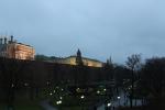 Kremlin wall and Alexandrovsky Gardens at dawn