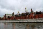 Cathedrals of the Kremlin seen from the Moskva River