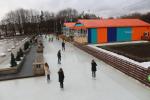 Normal walkways of the Gorky Park are transformed into an ice rink in the winter
