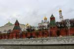 Cathedrals of the Kremlin seen from the Moskva River