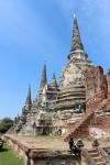 The three large central Chedis of Wat Phra Si Sanphet in Ayutthaya
