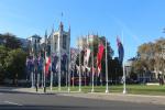Flags on Parliament Square Garden