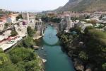 Stari Most (Old Bridge) seen from the top of the minaret of Koski Mehmed Pasha Mosque or Karađoz Bey Mosque in Mostar