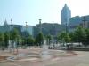 Springbrunnen mit den olympischen Ringen im Centennial Olympic Park in Atlanta