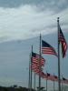 US flags around the Washington Memorial