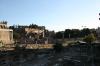 View accross Foro Romano (Forum Romanum) as seen from the street Via dei Fori Imperali